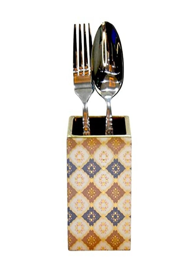 Tranquil Square Handcrafted Premium Finish Royal Bloom One Rack Cutlery Stand Dinning Essentials - Image 2